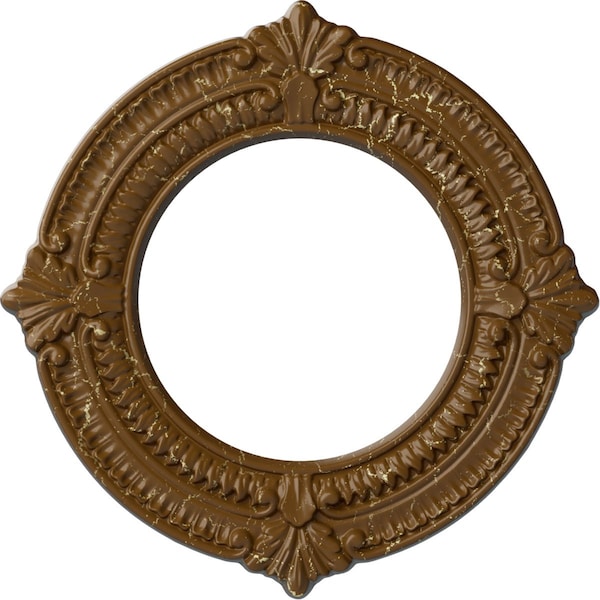 Ekena Millwork Benson Ceiling Medallion (Canopies up to 6 1/8"), 11 1/8"OD x 6 1/8"ID x 5/8"P, Smokey Topaz Crackle CM11BNSTC - main